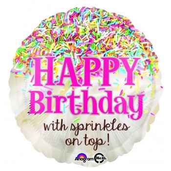45cm Standard HX Happy Birthday with Sprinkles On Top S40